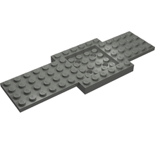 Part 52037 - Vehicle, Base 6 x 16 x 2/3 with 4 x 4 Recessed Center and 4 Holes - De BrickPlaats