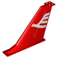 Part 54094pb01 - Tail 14 x 2 x 8 with White Airline Bird Pattern on Both Sides - De BrickPlaats