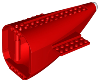 Part 54701c04 - Aircraft Fuselage Aft Section Curved with Red Base - De BrickPlaats