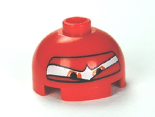 Part 553pb013 - Brick, Round 2 x 2 Dome Top with Eyes Squinting and F1 Helmet Pattern (Francesco) - De BrickPlaats