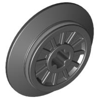 Part 55423c01 - Train Wheel RC, Spoked with Technic Axle Hole and Rubber Friction Band - De BrickPlaats