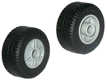 Part 55981c03 - Wheel 18mm D. x 14mm with Pin Hole, Fake Bolts and Shallow Spokes with Black Tire 30.4 x 14 Solid (55981 / 58090) - De BrickPlaats