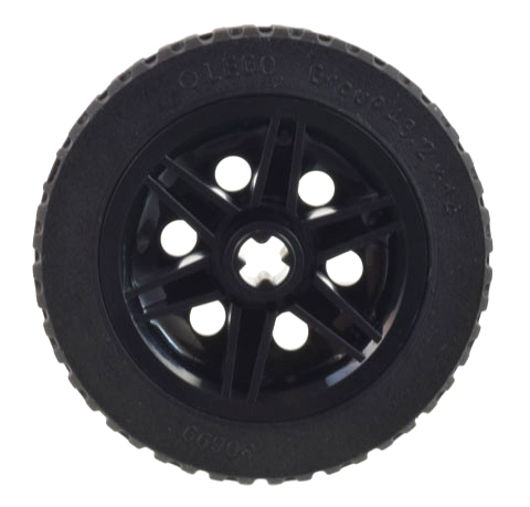 Part 56904c02 - Wheel 30mm D. x 14mm with Black Tire 43.2 x 14 Solid (56904 / 30699) - De BrickPlaats