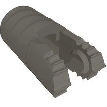 Part 57360 - Hinge Cylinder 1 x 2 Locking with 2 Fingers, 7 Teeth and Axle Hole on Ends without Slots - De BrickPlaats