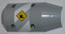 Part 57792pb03L - Vehicle, Tipper Drum 3 x 6 x 10 Half with 4 Pin Holes and Bucket and Trowel on Sign Pattern Model Left (Sticker) - Set 60018 - De BrickPlaats