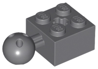Part 57909b - Technic, Brick Modified 2 x 2 with Ball Joint and Axle Hole with 6 Holes in Ball - De BrickPlaats