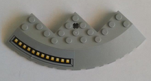 Part 58846pb19R - Brick, Round Corner 10 x 10 with Slope 33 Edge, Axle Hole, Facet Cutout with SW Outlet Nozzles Pattern Model Right Side (Sticker) - Set 75042 - De BrickPlaats