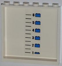 Part 59349pb041 - Panel 1 x 6 x 5 with Numbered Height Chart and Lego Bricks Pattern on Inside (Sticker) - Set 7498 - De BrickPlaats
