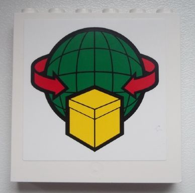 Part 59349pb071 - Panel 1 x 6 x 5 with Box and Arrows and Globe Pattern (Sticker) - Set 60020 - De BrickPlaats