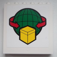 Part 59349pb071 - Panel 1 x 6 x 5 with Box and Arrows and Globe Pattern (Sticker) - Set 60020 - De BrickPlaats
