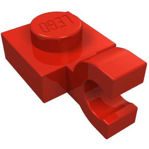 Part 6019 - Plate, Modified 1 x 1 with U Clip (Horizontal Grip) - De BrickPlaats