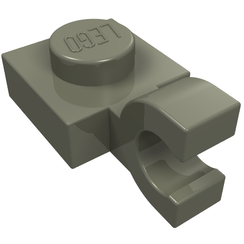 Part 6019 - Plate, Modified 1 x 1 with U Clip (Horizontal Grip) - De BrickPlaats