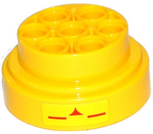 Part 60208pb04 - Wheel 31mm D. x 15mm Technic with Red Triangle with Curved Sides and Lines Pattern on Both Sides (Stickers) - Set 75092 - De BrickPlaats