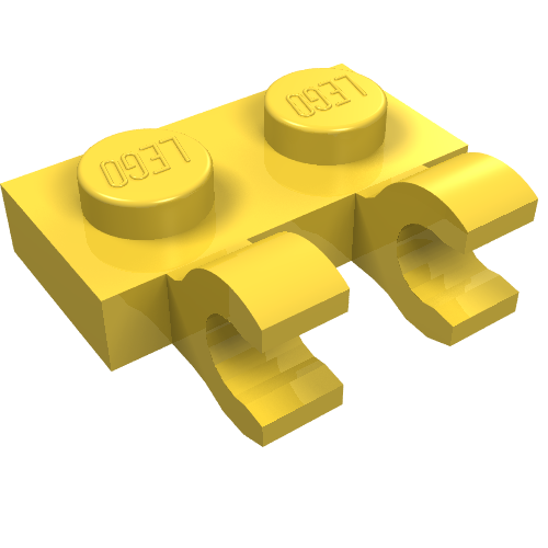 Part 60470b - Plate, Modified 1 x 2 with 2 Open O Clips (Horizontal Grip) - De BrickPlaats