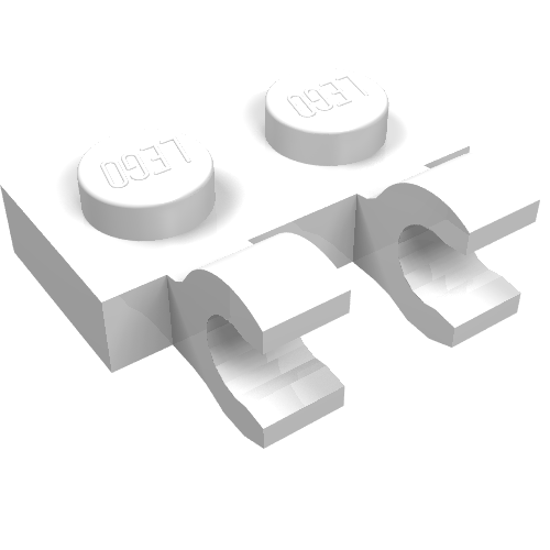 Part 60470b - Plate, Modified 1 x 2 with 2 Open O Clips (Horizontal Grip) - De BrickPlaats