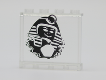 Part 60581pb138 - Panel 1 x 4 x 3 with Side Supports - Hollow Studs with Black Undead Pharaoh Pattern - De BrickPlaats