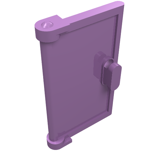 Part 60614 - Door 1 x 2 x 3 with Vertical Handle, Mold for Tabless Frames - De BrickPlaats