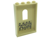 Part 60808pb013 - Panel 1 x 4 x 5 Wall with Window with Hanging Frames with School Rules and Bricks Pattern on Inside (Sticker) - Set 71043 - De BrickPlaats