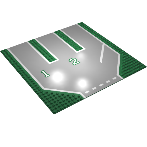 Part 6100p01 - Baseplate, Road 32 x 32 with 3 Driveways and Set 6571 Pattern - De BrickPlaats