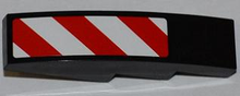 Part 61678pb051R - Slope, Curved 4 x 1 with Large Red and White Danger Stripes Pattern (White Corners) Model Right Side (Sticker) - Set 4203 - De BrickPlaats