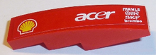 Part 61678pb097L - Slope, Curved 4 x 1 with Shell Logo, 'acer', 'MAHLE', 'OMR', 'SKF' and 'brembo' Pattern Model Left Side (Sticker) - Sets 8168 / 8185 - De BrickPlaats