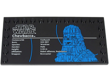 Part 6178pb039 - Tile, Modified 6 x 12 with Studs on Edges with Star Wars Logo and 'Chewbacca' Pattern - De BrickPlaats
