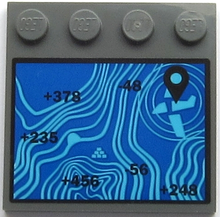 Part 6179pb248 - Tile, Modified 4 x 4 with Studs on Edge with Blue Altitude Profile with Black Upright Font Numbers and Plane Position Marker Pattern (Sticker) - Set 60161 - De BrickPlaats