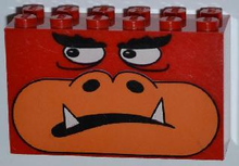 Part 6213pb02 - Brick 2 x 6 x 3 with Monster Face Pattern - De BrickPlaats