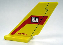 Part 6239pb017 - Tail Shuttle with Mail Envelope and 'NN-7732' Pattern on Both Sides (Stickers) - Set 7732 - De BrickPlaats