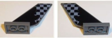 Part 6239pb064 - Tail Shuttle with Light Bluish Gray Checkered Pattern on Both Sides (Stickers) - Set 42002 - De BrickPlaats