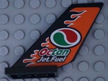 Part 6239pb084 - Tail Shuttle with Octan Logo and 'Jet Fuel' Pattern on Both Sides (Stickers) - Set 60178 - De BrickPlaats