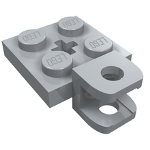 Part 63082 - Plate, Modified 2 x 2 with Tow Ball Socket, Short, Flattened with Holes and Axle Hole in Center - De BrickPlaats