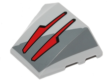 Part 64225pb012 - Wedge 4 x 3 Triple Curved No Studs with Two Red Arrows Vulture Droid Sensors Pattern - De BrickPlaats