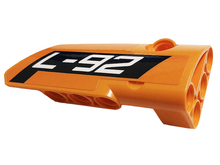 Part 64391pb065 - Technic, Panel Fairing # 4 Small Smooth Long, Side B with White 'L-92' on Black Background Pattern (Sticker) - Set 42120 - De BrickPlaats
