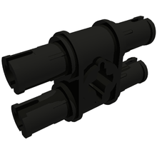Part 65098 - Technic, Pin Double with Axle Hole with Squared Pin Holes - De BrickPlaats