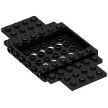 Part 65634 - Vehicle, Base 6 x 12 x 1 with 5 x 4 Recessed Center and 8 Holes - De BrickPlaats