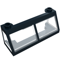 Part 6567c01 - Windscreen 2 x 6 x 2 Train with Fixed Trans-Clear Glass - De BrickPlaats