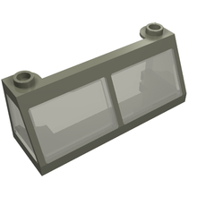 Part 6567c02 - Windscreen 2 x 6 x 2 Train with Fixed Trans-Brown Glass - De BrickPlaats