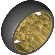 Part 65834pb02 - Wheel 43 x 14 Technic with Axle Hole and 4 Pin Holes with Molded Black Hard Rubber Tire Pattern - De BrickPlaats