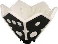 Part 66962pb01 - Ninjago Die Spinner with Hexagonal Dots, Hearts, and Skulls with Molded Black Sides and Bottom Pattern - De BrickPlaats