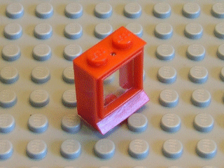 Part 7026ac01 - Window 1 x 2 x 2 with Extended Lip and Solid Studs, with Fixed Glass - De BrickPlaats