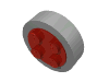 Part 7039c01 - Wheel with 4 Studs and Axle with Black Tire Smooth - Small Solid (7039 / 132old) - De BrickPlaats