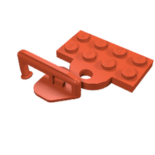 Part 737c01 - Plate, Modified 2 x 4 with Train Coupler Closed with Hook - De BrickPlaats