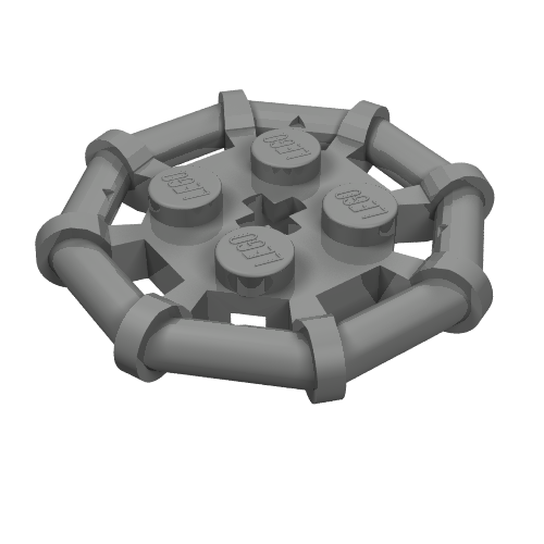 Part 75937 - Plate, Modified 2 x 2 with Bar Frame Octagonal, Reinforced, Completely Round Studs - De BrickPlaats