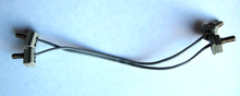 Part 765c14 - Electric, Wire 12V / 4.5V with 2 Leads, 14 Studs Long with 4 Light Gray Electric, Connector, 1-Way Male Squared (x466c14 / 765c01) - De BrickPlaats