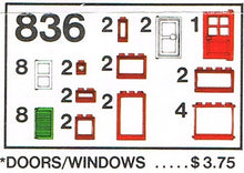 Set 836 - Doors and Windows Parts Pack - De BrickPlaats