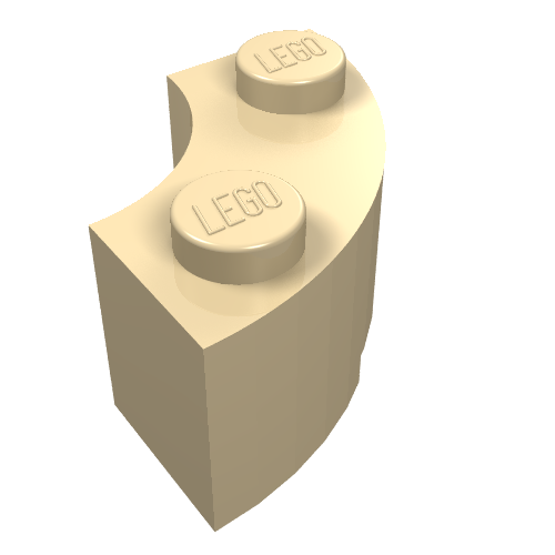 Part 85080 - Brick, Round Corner 2 x 2 Macaroni with Stud Notch and Reinforced Underside - De BrickPlaats
