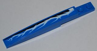 Part 85970pb004R - Slope, Curved 10 x 1 with Lightning Pattern Model Right Side (Sticker) - Set 9442 - De BrickPlaats