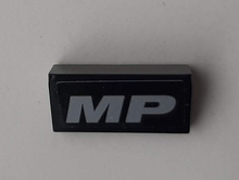 Part 85984pb255 - Slope 30 1 x 2 x 2/3 with Silver 'MP' Pattern (Sticker) - Set 42078 - De BrickPlaats