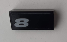 Part 85984pb256 - Slope 30 1 x 2 x 2/3 with Silver '8' Pattern (Sticker) - Set 42078 - De BrickPlaats
